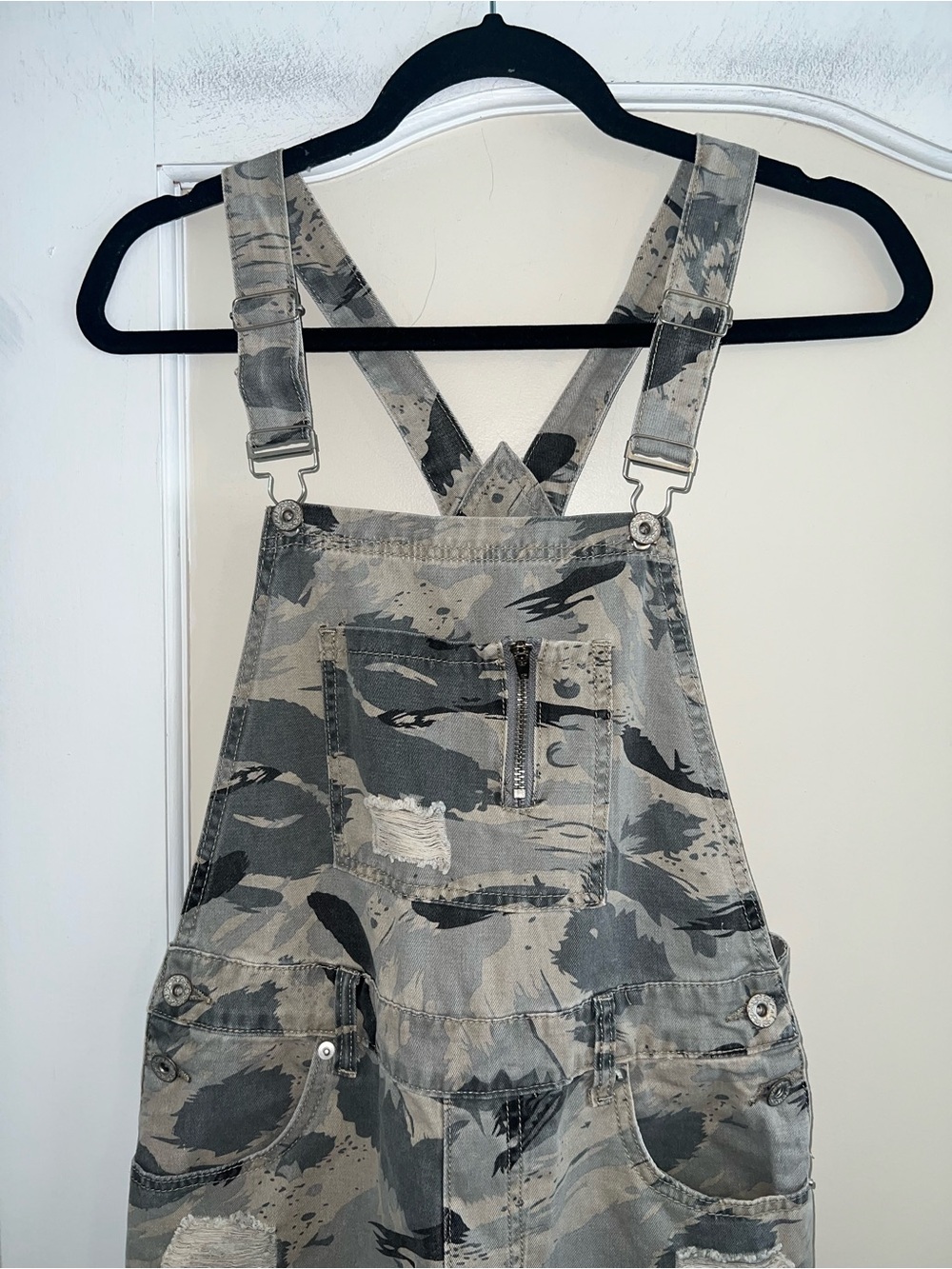 Pol Camo Patchwork Distressed Overalls - Picture 3 of 14